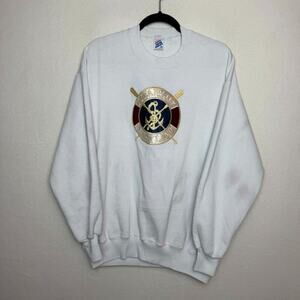 Jerzees Super Sweats Crewneck Sweatshirt White Ocean City, MD Vintage Size XL